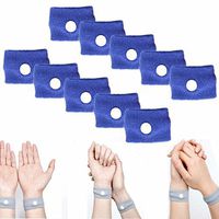 PartyYeah 10-Pack Blue Anti Nausea Acupressure Wristbands - Morning Sickness Pregnancy Sickness Motion Sickness Sea Sickness Travel Sickness Natural Motion Sickness, Ideal for Travel Pregnancy Gift