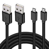 Micro USB Cable 10Ft,2 Pack Extra Long Android Charger Cable,Durable Fast Sync Charging Cord for Samsung Galaxy S7 S6 Edge J7,Note 5,Note 4,LG G4,Android Phone,PS4,Smartphone,Camera,Black