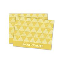Textured Triangles Personalized Note Cards - Yellow