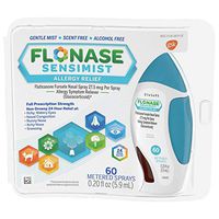 Flonase Sensimist Allergy Relief Nasal Spray, Allergy Medicine Scent-Free Alcohol-Free Gentle Mist 24 Hour Non-Drowsy, 60 sprays, 0.20 Fl Oz (Pack of 1)
