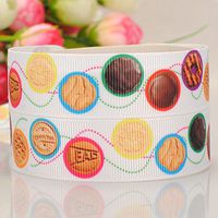 10 Yards7/8"22mm sweet cookies cartoon Printed Gift Grosgrain Ribbon