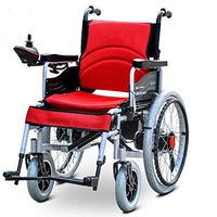 Electric Wheelchair Elderly Disabled Car Elderly Intelligent Automatic Portable Scooter Multifunctional Folding,Red,24inches