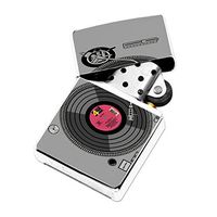 DJ Vinyl Record Turntable - White Lighter Windproof Flip-Top Refillable with tin Gift Box