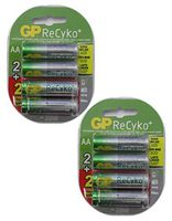 GP Recyko AA Rechargable Batteries 2 Packs of 4 Batteries