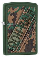Zippo USMC Ooh Rah Camo Green Matte Pocket Lighter