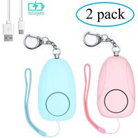 HARDER Safesound Personal Alarm - 130DB Rechargeable Self Defense Alarm with Keychain, Security Personal Protection Devices for Women, Kids, Girls, Elderly & Night Workers (2 Pack)