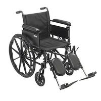 Drive Medical Cruiser X4 Lightweight Dual Axle Wheelchair with Adjustable Detachable Arms, Full Arms, Elevating Leg Rests, 18" Seat