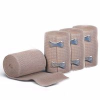 Wideskall® 5' Feet x 4" inch Elastic Compression Wrap Bandage w/Clips, 4 Rolls