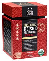 Organic Reishi Mushroom Extract Powder by Mehdi Reishi– 30 Servings, 1,000mg–100% Pure, Authentic and Organic Medicinal Powders –Ganoderma Lucidum, Lingzhi – Beta Glucan 20%+ Potency