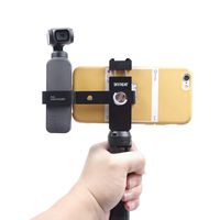 Skyreat Aluminum Handheld Phone Holder Tripod Mount Stand for DJI Osmo Pocket Accessories,w/Cold Shoe Interface & 1/4" Thread Support External Microphone & LED Light