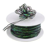 Ben Collection 1/8" X 50 Yards Iridescent Pull String Bows Ribbon (Black)