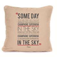 Oasis Noel Gallagher Champagne Supernova Song Lyrics Gift - Cushion Pillow Cover - 18 x 18 Inch - Design 2