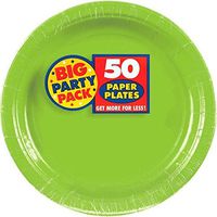 amscan Big Party Pack Round Paper Plates 9" Kiwi 100 Count