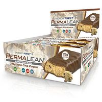 Permalean Chocolate Chip Cookie Whey Protein Isolate Bars | 23g Protein Per Bar | Gluten Free | Non-GMO | 4g Sugar | 100% Natural | Low Carb | High Fiber Bars - Box of 12 by EnergyFirst