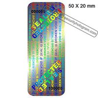 60 Tamper Proof Stickers, Durable Security Labels, Premium Tamper Evident Labels, Holographic Warranty Void Stickers with Unique Sequential Serial Numbers 2" x 0.79"(50 x 20mm) by Security Hologram.
