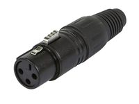 Monoprice  Black | Anodized Aluminum With Plastic Cap And Rubber Strain Relief Boot, DMX Connector, 3-Pin Female