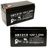 2X Pack - Revco Scientific Freezer Backup Alarm Battery - Replacement UB1213 Universal Sealed Lead Acid Battery (12V, 1.3Ah, 1300mAh, F1 Terminal, AGM, SLA) - Includes 4 F1 to F2 Terminal Adapters