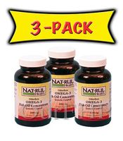 NAT-RUL Omega 3 Enteric Coated 1000mg - 90 softgel (3 Pack)
