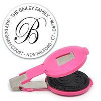 Custom Monogram Address Embosser - Personalized Round Seal - Insert Only - Style EM028