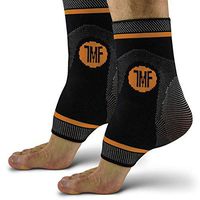 Pair of Copper Infused Compression Ankle Brace, Silicone Ankle Support w/Anti-Microbial Copper. Plantar Fasciitis, Foot, Achilles Tendon Pain Relief. Prevent and Support Ankle Injuries & Soreness