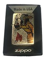 Zippo Custom Lighter - Vintage Zippo Windy Lady w/Flame Fusion Design High Polish Brass