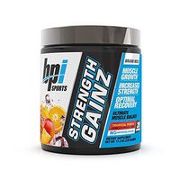 BPI Sports Strength Gainz – Best Pre & Post Workout – Muscle, Recovery, Endurance – Creatine, Dextrose, Peak O2, Amino 9, Himalayan Pink Salt – for Men & Women –Tropical Punch– 20 Servings – 11.3 Oz