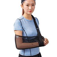 Cool Mesh Arm Sling Medical Shoulder Immobilizer Rotator Cuff Wrist Elbow Forearm Support Brace Strap Lightweight Breathable Simple Black for Broken&Fractured Arm