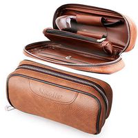 Scotte PU Leather Tobacco Smoking Wood Pipe Pouch case/Bag for 2 Tobacco Pipe and Other Accessories(Does not Include Pipes and Accessories)