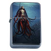 Gigantic Octopus Kraken Flip Top Oil Lighter D2 Scary Sea Monster Giant Attacking Squid