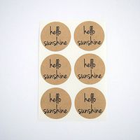 Hello Sunshine Round Stickers, Circle Seals and Labels by Once Upon Supplies, Kraft Brown, 1.5 Inches, 30 Stickers