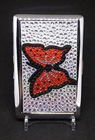 KSI White Beaded Butterfly Double Sided Metal 100s Size Cigarette Case