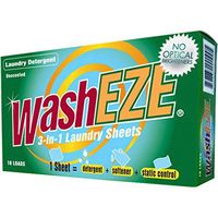 WashEZE 3-in-1 Laundry Detergent Sheets: Unscented 120 Count Free Shipping! Detergent Fabric Softener and Static Guard All in ONE Sheet! Saves You Money!