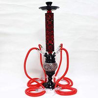 XZYP Arabian Modern Hookah, 4 Hose Hookah Combination Kit, Four-Person Arab Hookah Set with Lights,Red