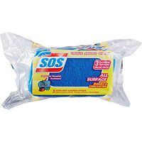 Clorox 91028 Scrubber Sponges All Surface 3"x5-1/4" 3/PK Blue