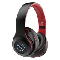 Bluetooth 5.0 Wireless Headphones Over Ear,Hi-Fi Deep Bass,Foldable Bluetooth Headset Over The Head with Mic&Comfortable Ear Muffs,20 H Playtime for Travel TV PC Cellphone Sport (BlackRed)