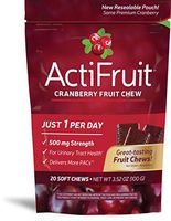 Enzymatic Therapy Actifruit Cranberry Supplement With Cran-max, 500 mg,  20 Soft Chews, Boxes (Pack of 2)