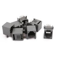 uxcell 8Pcs RJ11 6P6C Phone PCB Jack Network Modular Connector Gray