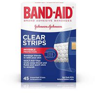 Band-Aid Brand Clear Strips Bandages, Assorted Sizes for discreet First Aid, Assorted Sizes, 45 ct