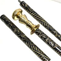 Nautical Gift Decor Brass Designer Handle Wood Walking Cane Vintage Style Stick for Gentlemen