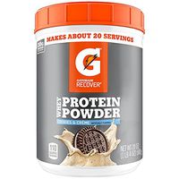 Gatorade Whey Protein Powder, Cookies & Crème, 20.0 Ounce (20 servings per canister, 20 grams of protein per serving)