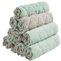 Goodfans 10 pcs Soft Smooth Water Absorption Solid Home Dishcloth Bowl Cleaning Cloth Sponges