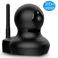 Security Cameras WiFi IP 1080P Camera Surveillance Cameras Home Indoor Camera Wireless Dog/Baby Monitor Video Cam Plug/Play Pan/Tilt with Two-Way Audio Night Vision (Black)