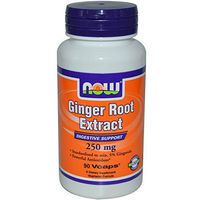 Ginger Root Extract, 250 mg, 90 Vcaps by Now Foods (Pack of 4)