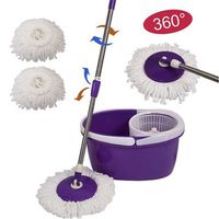 FidgetKute Kitchen Microfiber Cleaning Spinning Magic Mop 2018 New 360 Degree Rotation Mop
