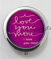 BlackKey I Love You More I Love You Most 3-Compartment Decorative Pocket Gift Box Case Organizer for Pill, Color 1 -809