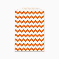 Orange Horizontal Stripes Flat Paper Bags 5 X 7 1/2 Inches Set of 25 Bags, Made in USA