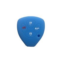 Sky Blue Silicone Key Jacket Key Case 4 Buttons Remote Fob Skin Silicone Cover Key Case Holder Bag for TOYOTA Camry Avalon Matrix Corolla TOYOTA Land Cruiser