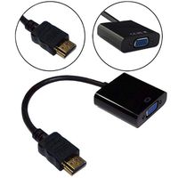 1080P HDMI Male to VGA Female Video Converter Adapter Cable Suitable for All HDMI Input Device (Black, 23.5cm.)