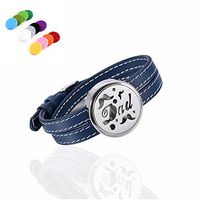 constantlife Allergy Free Multi-Design Adjustable Leather Band Bracelet Essential Oil Diffuser Lockets Aroma Fragrancy Jewelry (Dad)