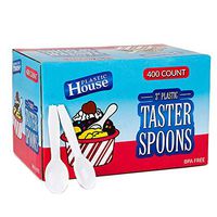 Disposable Mini Plastic Taster Spoons | Heavy-Duty & Premium Quality Plastic Tasting Spoons | Excellent for Desserts, Appetizers, Jello Shots, Yogurts & More | 400 Mini-Count